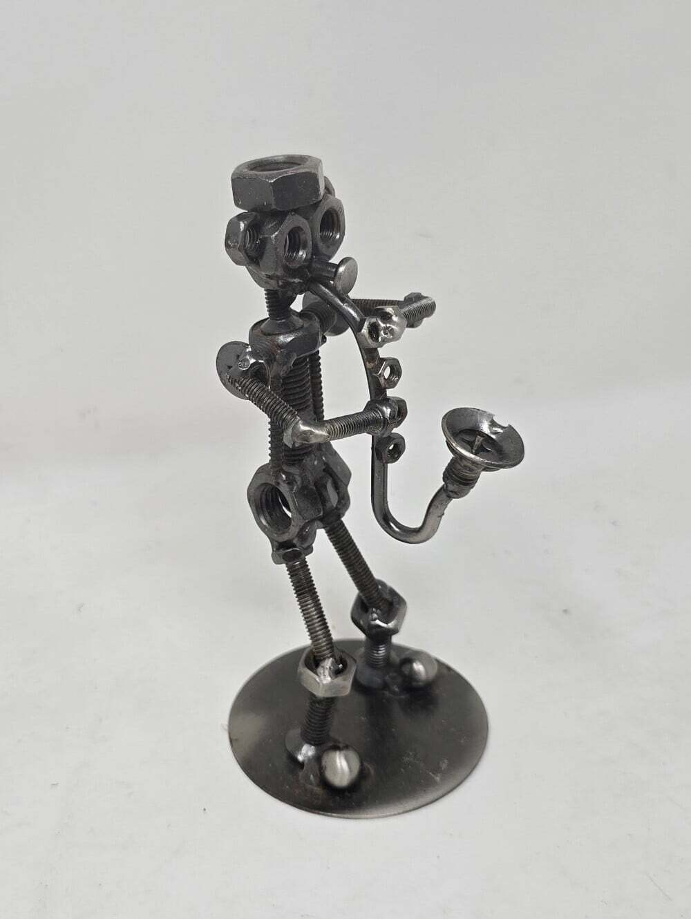 Nut Screws Bolts Figurine Metal Saxophone Player Music Folk Art Vintage 80s 90s - Picture 11 of 14